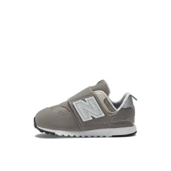 574 NEW-B Hook & Loop Wide Sneakers, Raincloud/Silver Metallic, 22.5