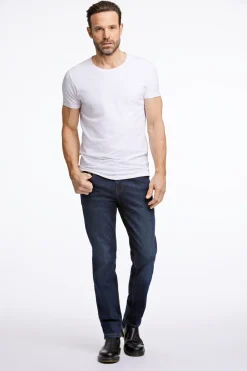5 Pocket Stay Cool Tapered Jeans, Dark Denim, W34/L36