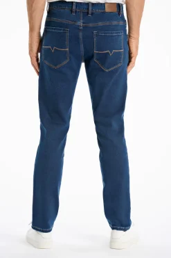 5 Pocket Tapered Jeans, Rain Blue, W42/L32