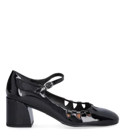 A8075 Højhælede Sko, Black Patent, 38