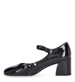 A8075 Højhælede Sko, Black Patent, 38