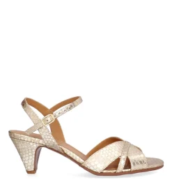 A8643 Højhælede Sko, Gold Snake, 41