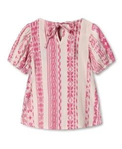 Addie Bluse, Cloud Dancer Pink Stripe, 110 cm