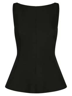 Agape Structure Tie Top, Black, 36