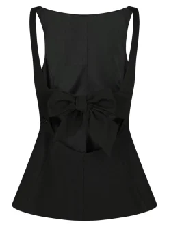 Agape Structure Tie Top, Black, 36