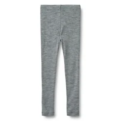 Agi Wool Leggings, Melange Grey, 128 cm