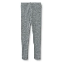 Agi Wool Leggings, Melange Grey, 128 cm