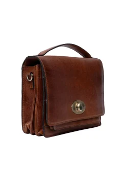 Alba Big Crossbody, Walnut/Brass