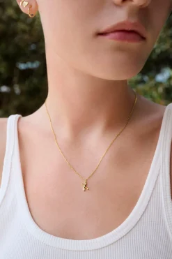 Alfabet Vedhæng, Gold Plated - K