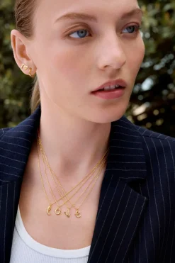 Alfabet Vedhæng, Gold Plated - E