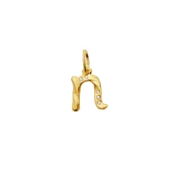 Alfabet Vedhæng, Gold Plated - N