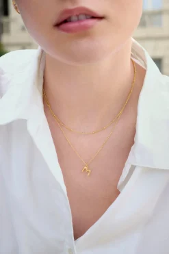 Alfabet Vedhæng, Gold Plated - M