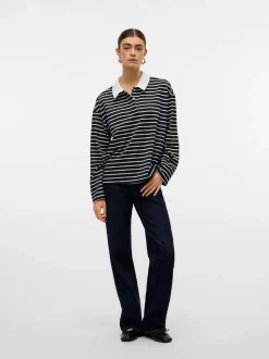 Alma Polo T-shirt, Black/White, M