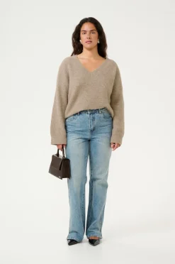 AlphaGZ Striktrøje, Warm Sand Melange, L