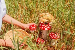 Amanita Svampe Vase, Rød/ Hvid