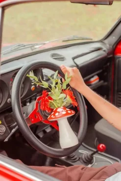 Amanita Svampe Vase, Rød/ Hvid