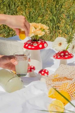 Amanita Svampe Vase, Rød/ Hvid