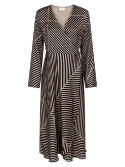 Amber Mix Lines Kjole, Sort, 34