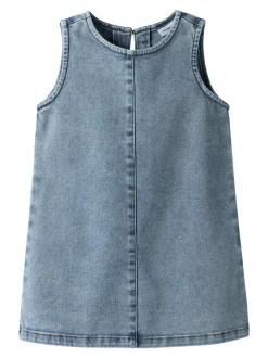 Amelia Denim Kjole, Medium Blue Denim, 116 cm