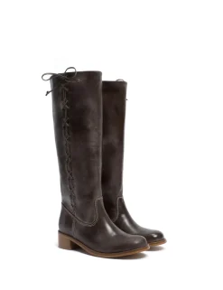 Ann Gaucho Laces Støvler, Dark Brown, 40