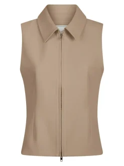 Annabella Structure Vest, Dark Taupe, 42