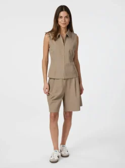 Annabella Structure Vest, Dark Taupe, 42