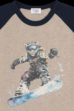 Anton Snowleopard Bluse, Biscuit, 104 cm