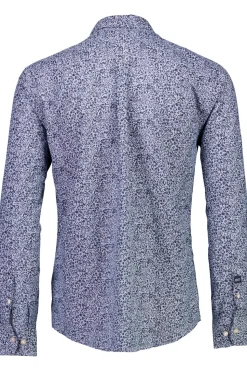 AOP Cotton/Linen Skjorte, Blue, XL