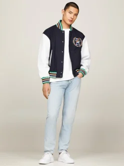Archive Leather Mix Varsity Jakke, Desert Sky, L