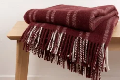 Asgård Uldplaid, Wine, 130x200 cm