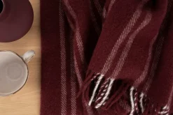 Asgård Uldplaid, Wine, 130x200 cm