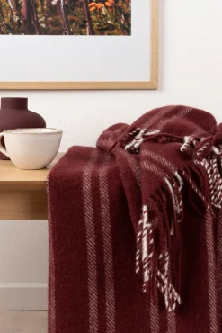 Asgård Uldplaid, Wine, 130x200 cm