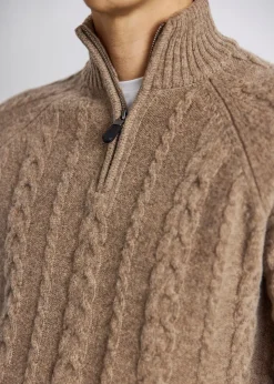 Askel Regular Fit Striktrøje, Brown, M