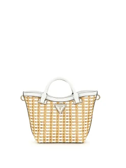 Atalia Raffia Mini Håndtaske, Natural White