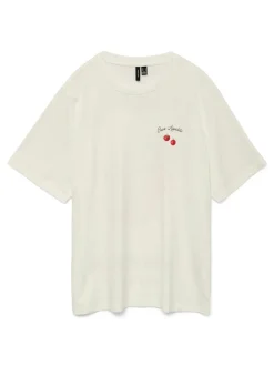 Aya Caty T-shirt, Snow White/Tomato, L