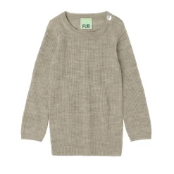 Baby Rib Bluse, Oat Melange, 74 cm