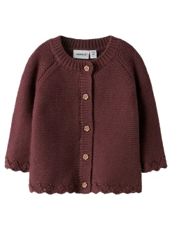 Balsalmi Knit Cardigan, Oxblood Red, 68 cm