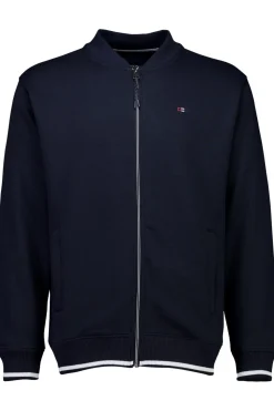 Baseball Collar Cardigan, Navy, L