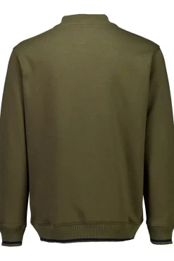 Baseball Collar Cardigan, Army, XXL