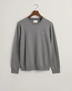 Basic Crewneck Sweater, Dark Grey Melange, M