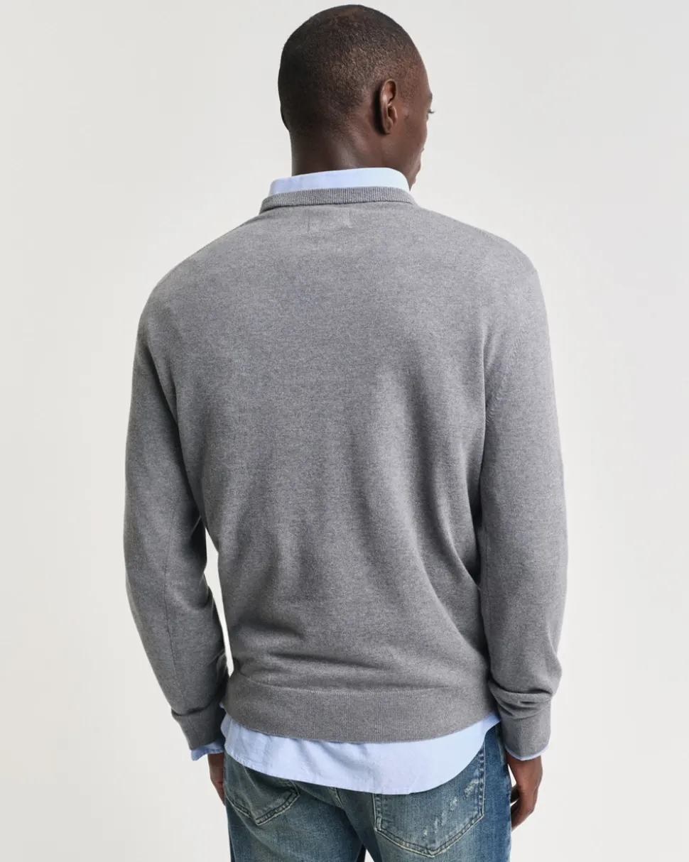 Basic Crewneck Sweater, Dark Grey Melange, M