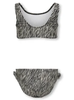 Beach Knot Bikini, Cloud Dancer Boho Zebra/Black, 158-164 cm