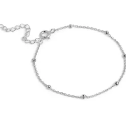 Beaded Chain Armbånd, Silver, 15+4 cm