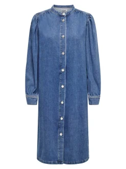 Beate Midi Kjole, Medium Blue Denim, S