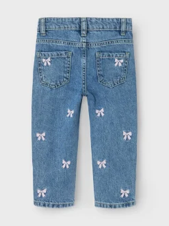 Bella Jeans, Medium Blue Denim Bows, 104 cm