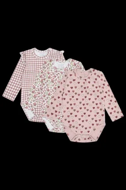Bella Little Check 3-pak Body, Adobe Rose, 86 cm