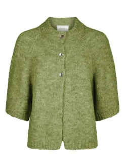 Benuta Fluffy Knit Cardigan, Dusty Green, 38