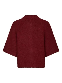 Benuta Fluffy Knit Cardigan, Dark Red, 40