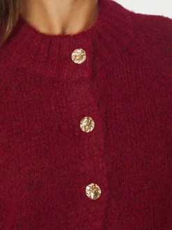 Benuta Fluffy Knit Cardigan, Dark Red, 40