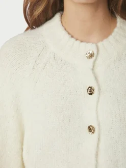 Benuta Fluffy Knit Cardigan, Off White, 38